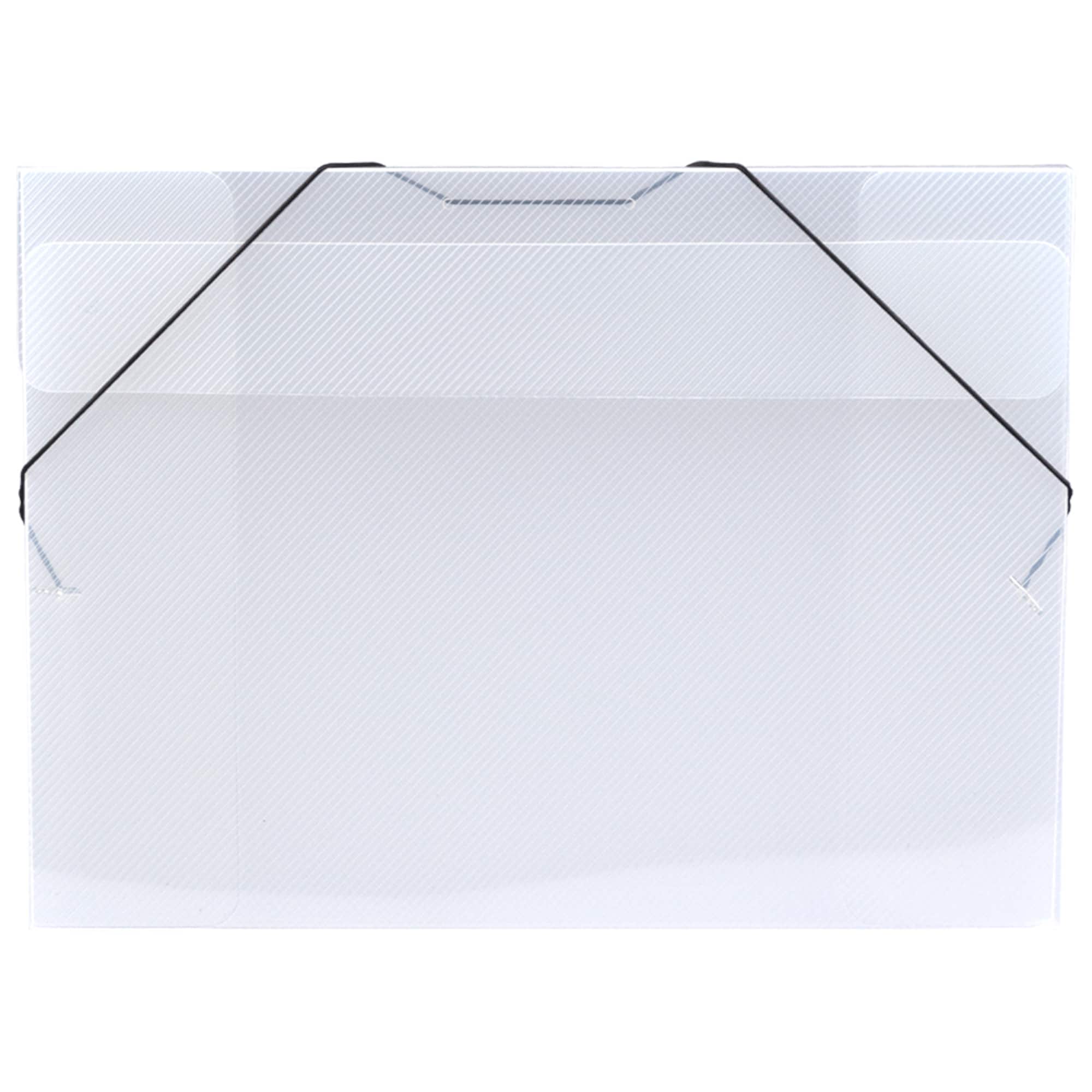 JAM Paper Clear 11" x 15" Elastic Closure Plastic Portfolio
